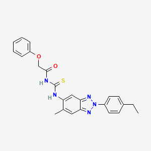molecular formula C24H23N5O2S B3499635 N-({[2-(4-ethylphenyl)-6-methyl-2H-1,2,3-benzotriazol-5-yl]amino}carbonothioyl)-2-phenoxyacetamide 