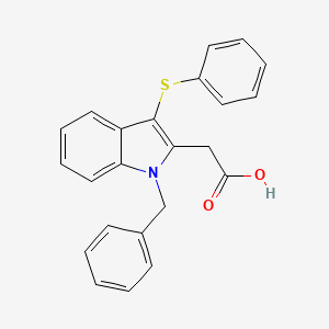 molecular formula C23H19NO2S B3499645 [1-benzyl-3-(phenylthio)-1H-indol-2-yl]acetic acid 