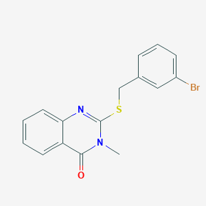 molecular formula C16H13BrN2OS B3499662 2-[(3-bromobenzyl)thio]-3-methyl-4(3H)-quinazolinone 