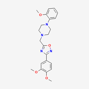 molecular formula C22H26N4O4 B3499664 1-{[3-(3,4-dimethoxyphenyl)-1,2,4-oxadiazol-5-yl]methyl}-4-(2-methoxyphenyl)piperazine 
