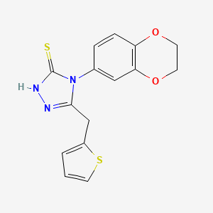 molecular formula C15H13N3O2S2 B3499676 4-(2,3-dihydro-1,4-benzodioxin-6-yl)-5-(2-thienylmethyl)-4H-1,2,4-triazole-3-thiol 