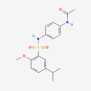 molecular formula C18H22N2O4S B3499690 N-(4-{[(5-isopropyl-2-methoxyphenyl)sulfonyl]amino}phenyl)acetamide 