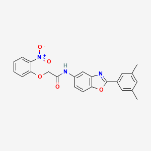 molecular formula C23H19N3O5 B3499724 N-[2-(3,5-dimethylphenyl)-1,3-benzoxazol-5-yl]-2-(2-nitrophenoxy)acetamide 