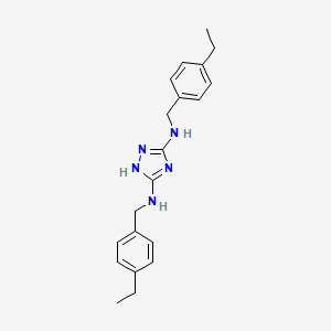 molecular formula C20H25N5 B3499743 N,N'-bis(4-ethylbenzyl)-1H-1,2,4-triazole-3,5-diamine 