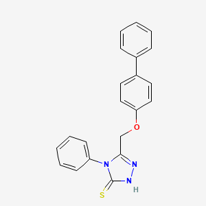molecular formula C21H17N3OS B3499760 5-[(4-biphenylyloxy)methyl]-4-phenyl-4H-1,2,4-triazole-3-thiol CAS No. 68869-43-2
