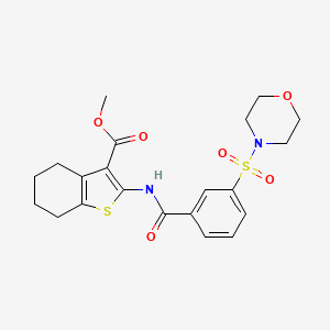 molecular formula C21H24N2O6S2 B3499764 methyl 2-{[3-(morpholin-4-ylsulfonyl)benzoyl]amino}-4,5,6,7-tetrahydro-1-benzothiophene-3-carboxylate 