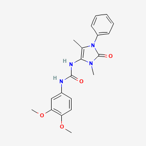 molecular formula C20H22N4O4 B3499767 N-(3,4-dimethoxyphenyl)-N'-(3,5-dimethyl-2-oxo-1-phenyl-2,3-dihydro-1H-imidazol-4-yl)urea 