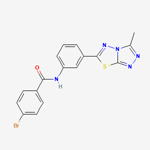 molecular formula C17H12BrN5OS B3499781 4-bromo-N-[3-(3-methyl[1,2,4]triazolo[3,4-b][1,3,4]thiadiazol-6-yl)phenyl]benzamide 
