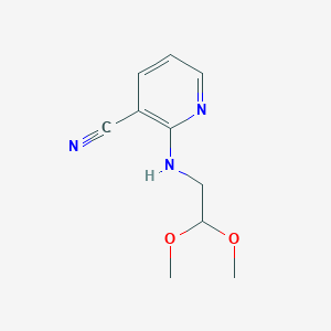 molecular formula C10H13N3O2 B3499801 2-[(2,2-dimethoxyethyl)amino]nicotinonitrile 