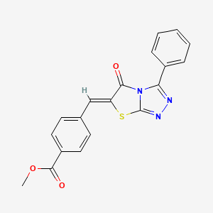 molecular formula C19H13N3O3S B3499807 methyl 4-[(5-oxo-3-phenyl[1,3]thiazolo[2,3-c][1,2,4]triazol-6(5H)-ylidene)methyl]benzoate 