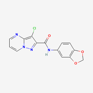 molecular formula C14H9ClN4O3 B3499820 N-1,3-benzodioxol-5-yl-3-chloropyrazolo[1,5-a]pyrimidine-2-carboxamide 