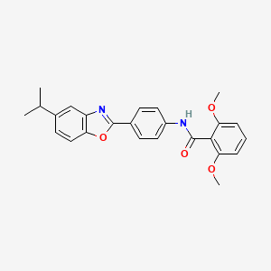 molecular formula C25H24N2O4 B3499826 N-[4-(5-isopropyl-1,3-benzoxazol-2-yl)phenyl]-2,6-dimethoxybenzamide 