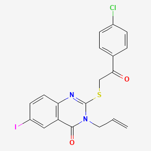 molecular formula C19H14ClIN2O2S B3499833 3-allyl-2-{[2-(4-chlorophenyl)-2-oxoethyl]thio}-6-iodo-4(3H)-quinazolinone 