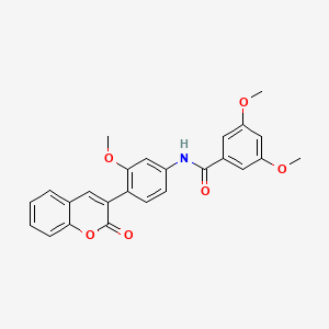 molecular formula C25H21NO6 B3499841 3,5-dimethoxy-N-[3-methoxy-4-(2-oxo-2H-chromen-3-yl)phenyl]benzamide 
