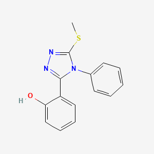 molecular formula C15H13N3OS B3499842 2-[5-(methylthio)-4-phenyl-4H-1,2,4-triazol-3-yl]phenol CAS No. 81518-33-4