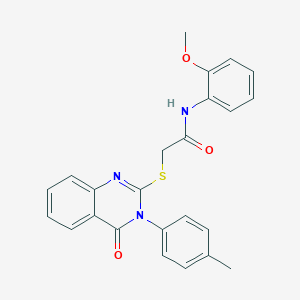 molecular formula C24H21N3O3S B3499855 N-(2-methoxyphenyl)-2-{[3-(4-methylphenyl)-4-oxo-3,4-dihydro-2-quinazolinyl]thio}acetamide 