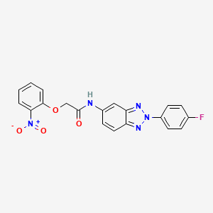 molecular formula C20H14FN5O4 B3499875 N-[2-(4-fluorophenyl)-2H-1,2,3-benzotriazol-5-yl]-2-(2-nitrophenoxy)acetamide 