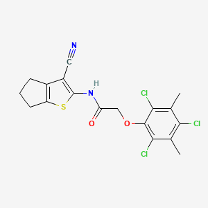 molecular formula C18H15Cl3N2O2S B3499879 N-(3-cyano-5,6-dihydro-4H-cyclopenta[b]thien-2-yl)-2-(2,4,6-trichloro-3,5-dimethylphenoxy)acetamide 