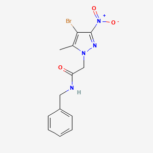 molecular formula C13H13BrN4O3 B3499889 N-benzyl-2-(4-bromo-5-methyl-3-nitro-1H-pyrazol-1-yl)acetamide 