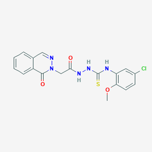 molecular formula C18H16ClN5O3S B3499897 N-(5-chloro-2-methoxyphenyl)-2-[(1-oxo-2(1H)-phthalazinyl)acetyl]hydrazinecarbothioamide 