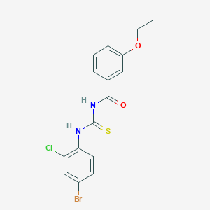 molecular formula C16H14BrClN2O2S B3499904 N-{[(4-bromo-2-chlorophenyl)amino]carbonothioyl}-3-ethoxybenzamide 