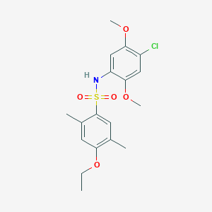 molecular formula C18H22ClNO5S B3499925 N-(4-chloro-2,5-dimethoxyphenyl)-4-ethoxy-2,5-dimethylbenzenesulfonamide 