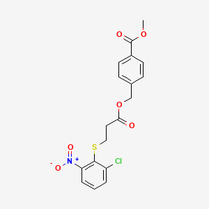 molecular formula C18H16ClNO6S B3499944 methyl 4-[({3-[(2-chloro-6-nitrophenyl)thio]propanoyl}oxy)methyl]benzoate 