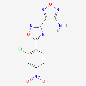 molecular formula C10H5ClN6O4 B3499949 4-[5-(2-chloro-4-nitrophenyl)-1,2,4-oxadiazol-3-yl]-1,2,5-oxadiazol-3-amine 