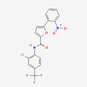 molecular formula C18H10ClF3N2O4 B3499954 N-[2-chloro-4-(trifluoromethyl)phenyl]-5-(2-nitrophenyl)-2-furamide 