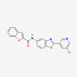 molecular formula C21H12BrN3O3 B3499974 N-[2-(5-bromo-3-pyridinyl)-1,3-benzoxazol-5-yl]-1-benzofuran-2-carboxamide 