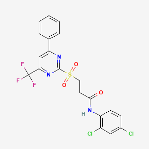 N-(2,4-dichlorophenyl)-3-{[4-phenyl-6-(trifluoromethyl)-2-pyrimidinyl]sulfonyl}propanamide