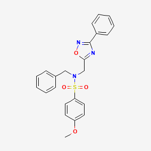 molecular formula C23H21N3O4S B3500005 N-benzyl-4-methoxy-N-[(3-phenyl-1,2,4-oxadiazol-5-yl)methyl]benzenesulfonamide 