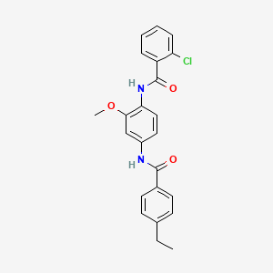 molecular formula C23H21ClN2O3 B3500022 2-chloro-N-{4-[(4-ethylbenzoyl)amino]-2-methoxyphenyl}benzamide 