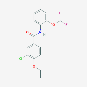 molecular formula C16H14ClF2NO3 B3500036 3-chloro-N-[2-(difluoromethoxy)phenyl]-4-ethoxybenzamide 