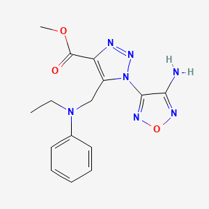 molecular formula C15H17N7O3 B3500044 methyl 1-(4-amino-1,2,5-oxadiazol-3-yl)-5-{[ethyl(phenyl)amino]methyl}-1H-1,2,3-triazole-4-carboxylate 