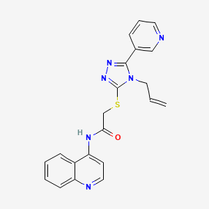 molecular formula C21H18N6OS B3500052 2-{[4-allyl-5-(3-pyridinyl)-4H-1,2,4-triazol-3-yl]thio}-N-4-quinolinylacetamide 