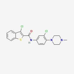 molecular formula C20H19Cl2N3OS B3500069 3-chloro-N-[3-chloro-4-(4-methyl-1-piperazinyl)phenyl]-1-benzothiophene-2-carboxamide 