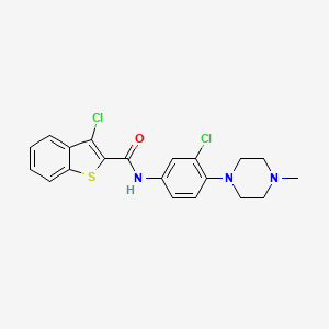 3-chloro-N-[3-chloro-4-(4-methyl-1-piperazinyl)phenyl]-1-benzothiophene-2-carboxamide