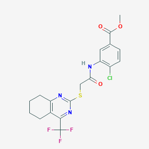 molecular formula C19H17ClF3N3O3S B3500073 methyl 4-chloro-3-[({[4-(trifluoromethyl)-5,6,7,8-tetrahydro-2-quinazolinyl]thio}acetyl)amino]benzoate 