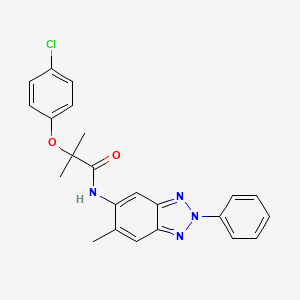 molecular formula C23H21ClN4O2 B3500081 2-(4-chlorophenoxy)-2-methyl-N-(6-methyl-2-phenyl-2H-1,2,3-benzotriazol-5-yl)propanamide 