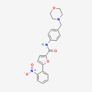 molecular formula C22H21N3O5 B3500083 N-[4-(4-morpholinylmethyl)phenyl]-5-(2-nitrophenyl)-2-furamide 