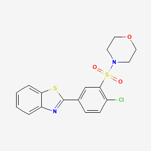 molecular formula C17H15ClN2O3S2 B3500089 2-[4-chloro-3-(4-morpholinylsulfonyl)phenyl]-1,3-benzothiazole 