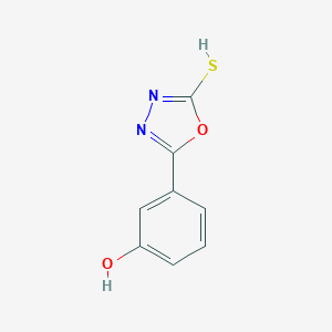 molecular formula C8H6N2O2S B350009 3-(5-Mercapto-[1,3,4]oxadiazol-2-yl)-phenol 