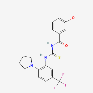 molecular formula C20H20F3N3O2S B3500108 3-methoxy-N-({[2-(1-pyrrolidinyl)-5-(trifluoromethyl)phenyl]amino}carbonothioyl)benzamide 