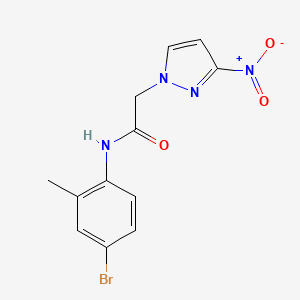 molecular formula C12H11BrN4O3 B3500139 N-(4-bromo-2-methylphenyl)-2-(3-nitro-1H-pyrazol-1-yl)acetamide 