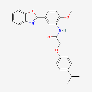 molecular formula C25H24N2O4 B3500143 N-[5-(1,3-benzoxazol-2-yl)-2-methoxyphenyl]-2-(4-isopropylphenoxy)acetamide 