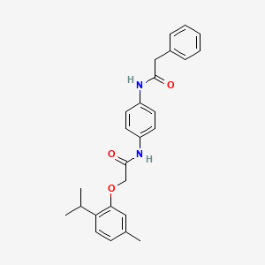 molecular formula C26H28N2O3 B3500150 2-(2-isopropyl-5-methylphenoxy)-N-{4-[(phenylacetyl)amino]phenyl}acetamide 