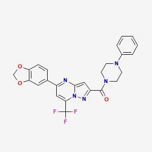 5-(1,3-benzodioxol-5-yl)-2-[(4-phenyl-1-piperazinyl)carbonyl]-7-(trifluoromethyl)pyrazolo[1,5-a]pyrimidine