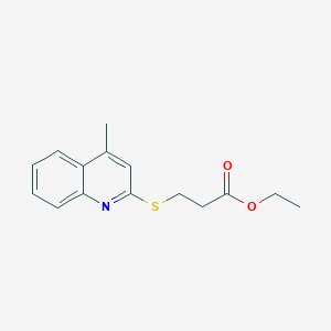 molecular formula C15H17NO2S B3500166 ethyl 3-[(4-methyl-2-quinolinyl)thio]propanoate 