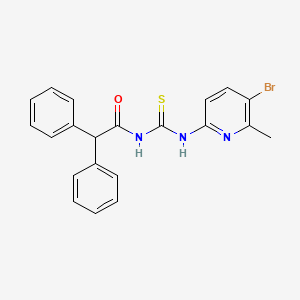 molecular formula C21H18BrN3OS B3500184 N-{[(5-bromo-6-methyl-2-pyridinyl)amino]carbonothioyl}-2,2-diphenylacetamide 
